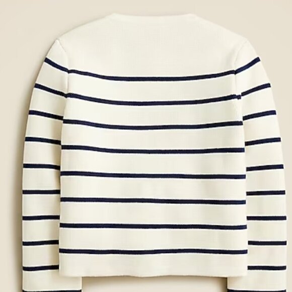 J. Crew  Girls' Emilie sweater lady jacket in stripe Size XS- FLAWED - Picture 2 of 11